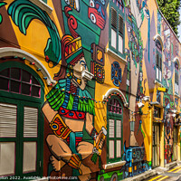 Buy canvas prints of Colourful wall mural, Haji Lane, Singapore by Kevin Hellon