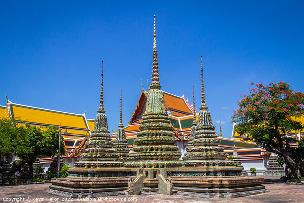 Stupas, Wat Pho, Bangkok, Thailand Picture Board by Kevin Hellon