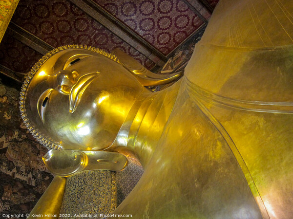 Buddha image, Wat Pho, Bangkok, Thailand Picture Board by Kevin Hellon