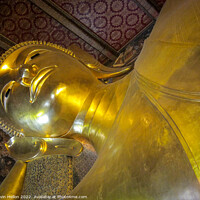 Buy canvas prints of Buddha image, Wat Pho, Bangkok, Thailand by Kevin Hellon
