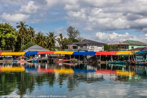Typical Thai fishing village Picture Board by Kevin Hellon