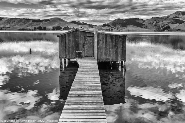 Boatshed at Hooper's Inlet, Otago Peninsular, South Island, New  Picture Board by Kevin Hellon