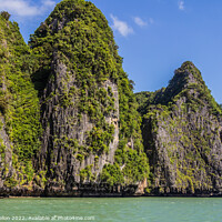 Buy canvas prints of Limestone carsts in Phang Nga Bay, Phuket, Thailand by Kevin Hellon