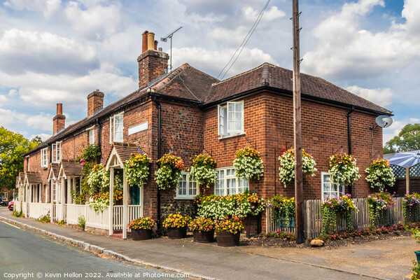Pretty terrace of cottages, Beaconsfield, Picture Board by Kevin Hellon