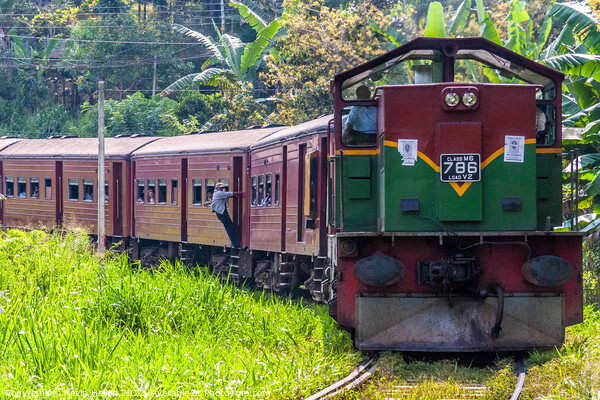 The Kandy to Ella train, Sri Lanka Picture Board by Kevin Hellon