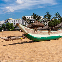 Buy canvas prints of Mount Lavinia Hotel and beach, Colombo, Sri Lanka by Kevin Hellon