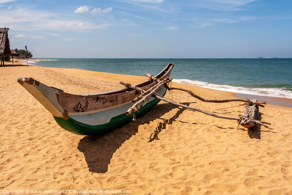 Boat on Mount Lavinia and beach, Colombo, Sri Lanka Picture Board by Kevin Hellon