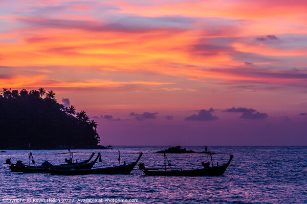 Sunset, Bang Tao Beach, Phuket, Thailand Picture Board by Kevin Hellon