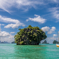 Buy canvas prints of Yacht in Phang Nga Bay, Phuket, Thailand by Kevin Hellon