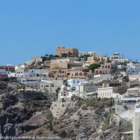 Buy canvas prints of View of Santorini, Greece by Kevin Hellon