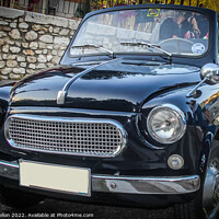 Buy canvas prints of Fiat 500 convertible classic car by Kevin Hellon