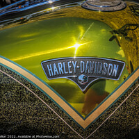 Buy canvas prints of Sun reflected in a Harley Davidson fuel tank by Kevin Hellon