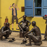 Buy canvas prints of Bronze statues and wall mural, Singapore by Kevin Hellon