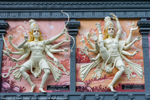 Murals depicting the dancing  Lord Sheva, Singapore Picture Board by Kevin Hellon