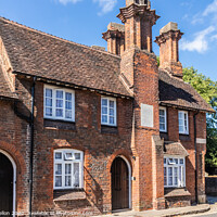 Buy canvas prints of Alms houses in Church Street, Aylesbury, Buckinghamshire by Kevin Hellon