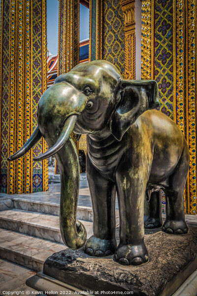 Temple elephant statue,  Picture Board by Kevin Hellon