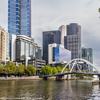 Buy canvas prints of Southbank bridge over the Yarra River by Kevin Hellon