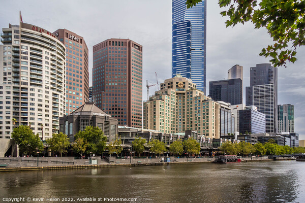 View over the Yarra River to Southgate, Picture Board by Kevin Hellon
