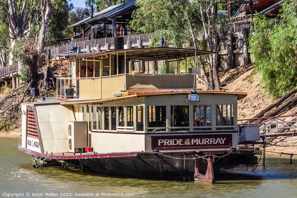 Paddle steamer, Pride of the Murray, Murray River, Echuca, Victo Picture Board by Kevin Hellon