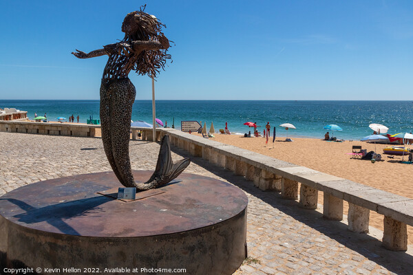 Mermaid statue, Albufeira Picture Board by Kevin Hellon