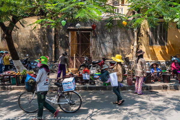 Typical street scene, Hoi An, Picture Board by Kevin Hellon