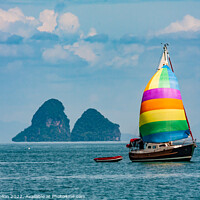 Buy canvas prints of Sailing in Phang Nga Bay, Phuket, Thailand by Kevin Hellon