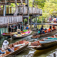 Buy canvas prints of Tourist Boats, Damnoen Saduak floating market, Thailand by Kevin Hellon