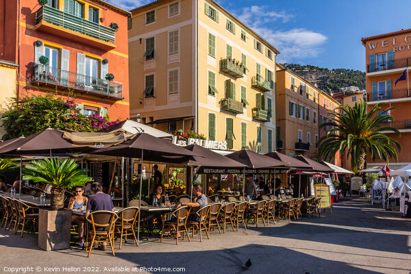 Cafe in Villefranche sur Mer, France Picture Board by Kevin Hellon