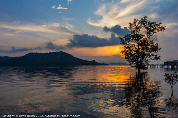 Sunrise in Phang Nga Bay, Picture Board by Kevin Hellon