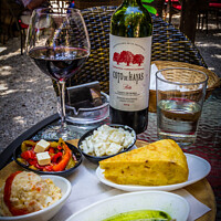 Buy canvas prints of Spanish tapas and wine by Kevin Hellon