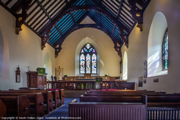 Interior of St Seiriol's Church, Penmon Priory Church, Picture Board by Kevin Hellon