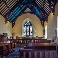 Buy canvas prints of Interior of St Seiriol's Church, Penmon Priory Church, by Kevin Hellon
