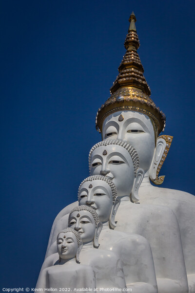 Five white Buddha statues at Wat Pha Sorn Kaew, Picture Board by Kevin Hellon