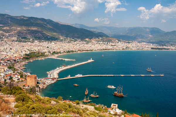 View overlooking Alanya  Picture Board by Kevin Hellon