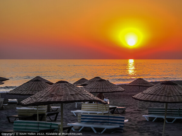 Sunset over Mahmutlar Beach, Alanya, Turkey Picture Board by Kevin Hellon