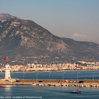 Buy canvas prints of Lighthouse at entrance to Alanya Harbour by Kevin Hellon