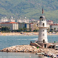 Buy canvas prints of Lighthouse at entrance to Alanya Harbour, Turkey by Kevin Hellon