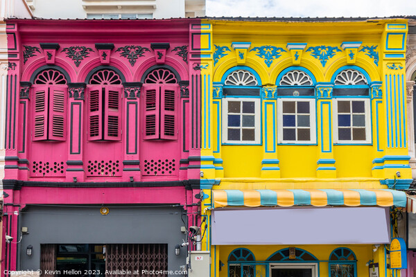 Colourful shophouses on Phang Nga Road Picture Board by Kevin Hellon