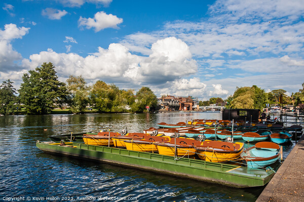 Boats for hire on the River Thames, Windsor, Berkshire, England Picture Board by Kevin Hellon
