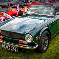 Buy canvas prints of 1971 Triumph TR6 in British Racing Green by Kevin Hellon