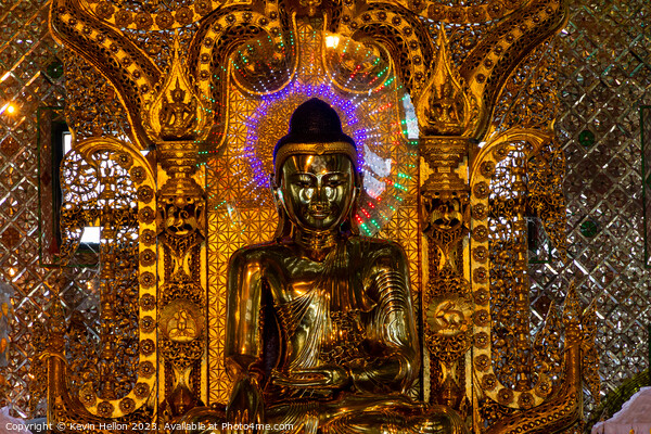 Glowing Buddha of Yangon Picture Board by Kevin Hellon