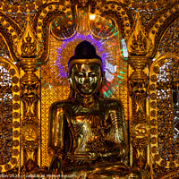 Buy canvas prints of Glowing Buddha of Yangon by Kevin Hellon