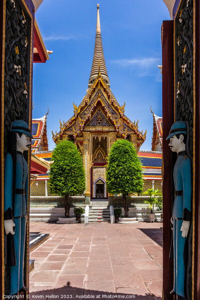 Entrance to Wat Ratchabhopit Picture Board by Kevin Hellon