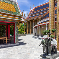 Buy canvas prints of Majestic Entrance to Wat Ratchabhopit by Kevin Hellon