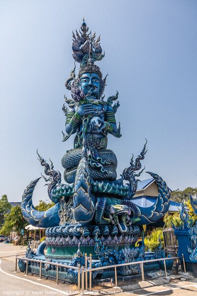 Statue at the Blue Temple, Picture Board by Kevin Hellon