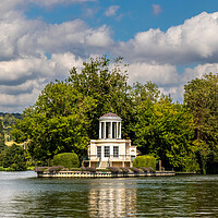 Buy canvas prints of Folly on Temple island in the middle of the River Thames by Kevin Hellon
