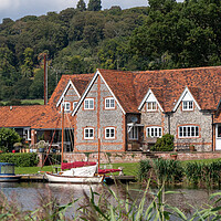 Buy canvas prints of Houses on the River Thames, Hambleden by Kevin Hellon