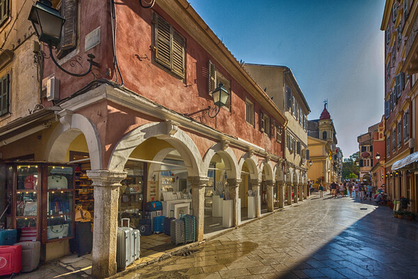 Venetian architecture in old Corfu town Picture Board by Kevin Hellon