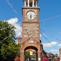 Buy canvas prints of The Clock Tower, Market Square, Chesham, by Kevin Hellon