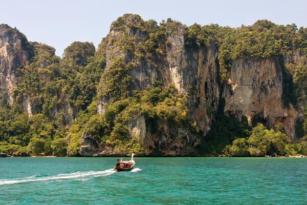 Long tailed boat, Krabi, Thailand Picture Board by Kevin Hellon